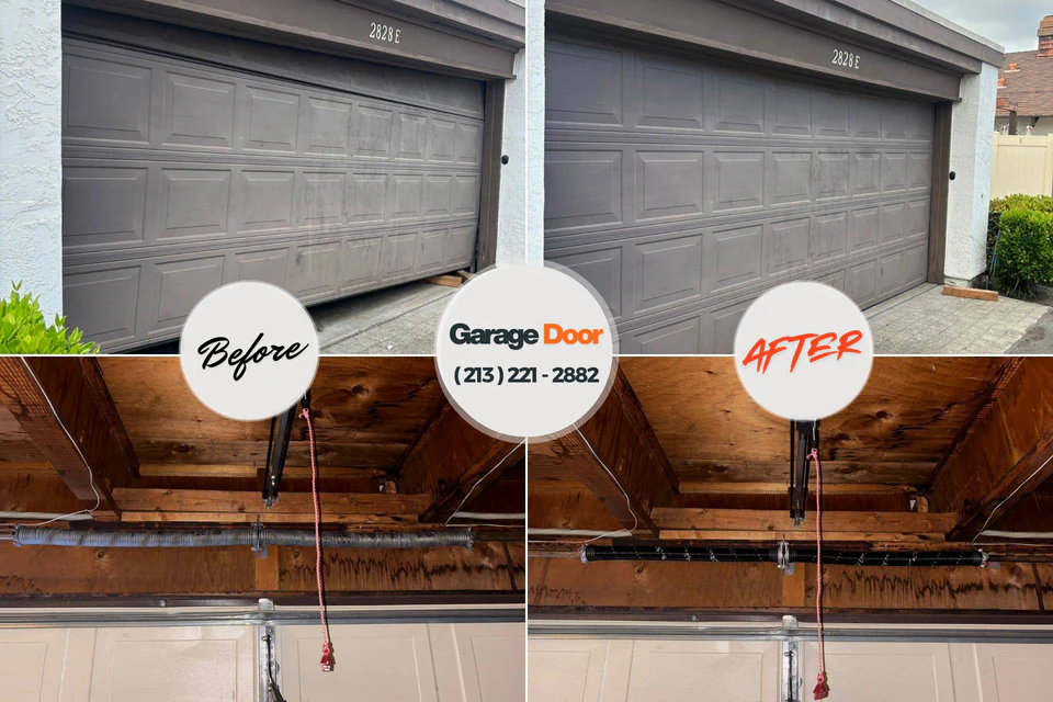 Before and after: garage door repair Velva, ND